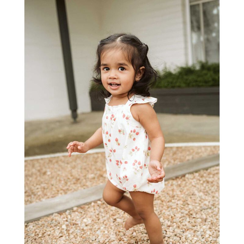B&eacute;b&eacute; Poppy Strawberry Print Romper image number 1